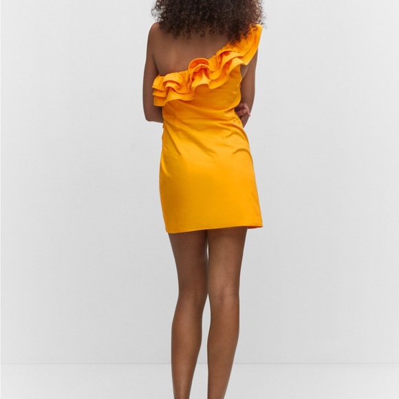 Mango Asymmetric ruffled dress - Picture 2 of 3